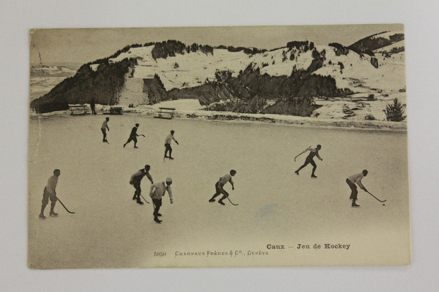 Antique Bandy Shinty Game Caux Jeu de Hockey 1906 Geneve Switzerland
