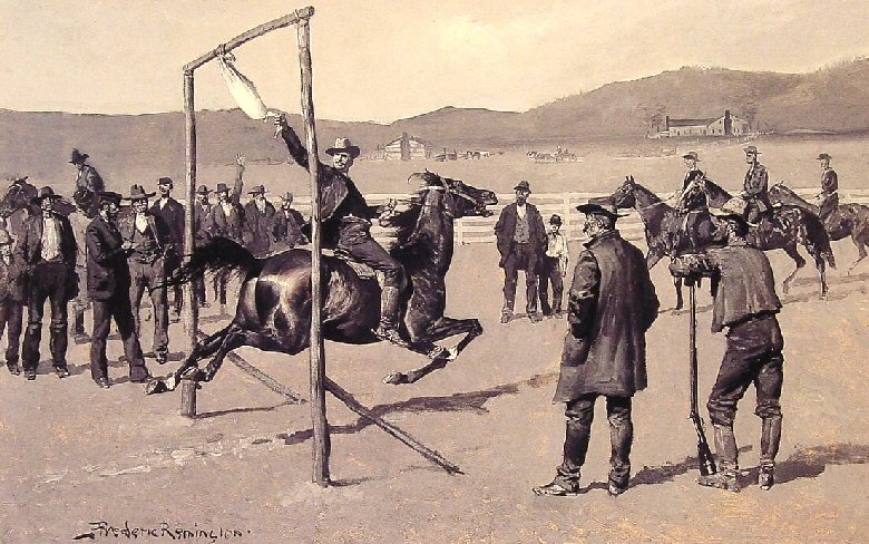 Goose pulling in 19th century West Virginia as depicted by Frederic Remington