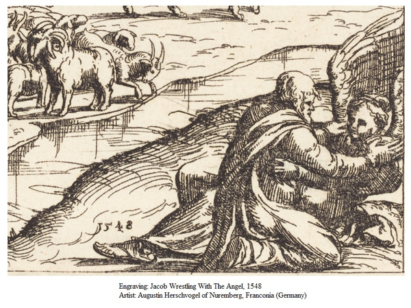 A Hirschvogel Jacob Wrestling With The Angel 1548