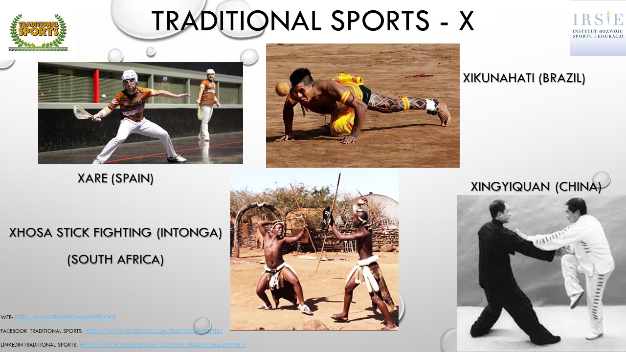 Traditional sports, the letter X