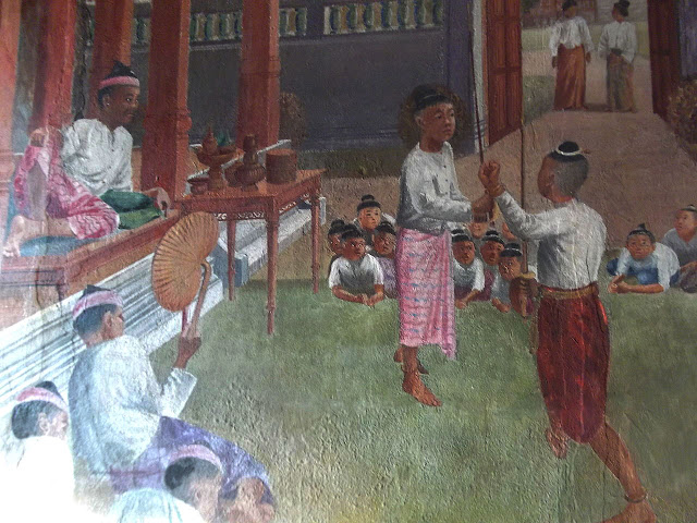 Mural painting Naresuans krabi krabong right with Mingyi Swa